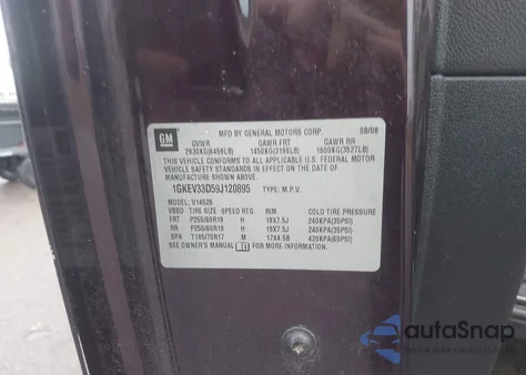 2009 GMC Acadia Slt-2 из США, поврежденный, VIN 1GKEV33D59J120895